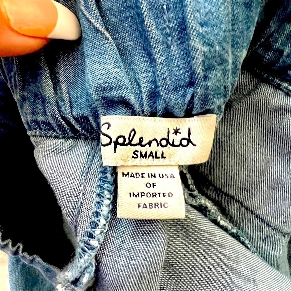 Splendid Wide leg Draw String Denim Pants with Rolled Button Ankle. Hard 2 Find! - Picture 11 of 16